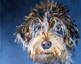 Photo to Painting Canvas, Genuine Hand Painted Oil Painting of your Pet Wire Haired Pointing Griffon or any Breed, 16" x 20" Gallery Wrap
