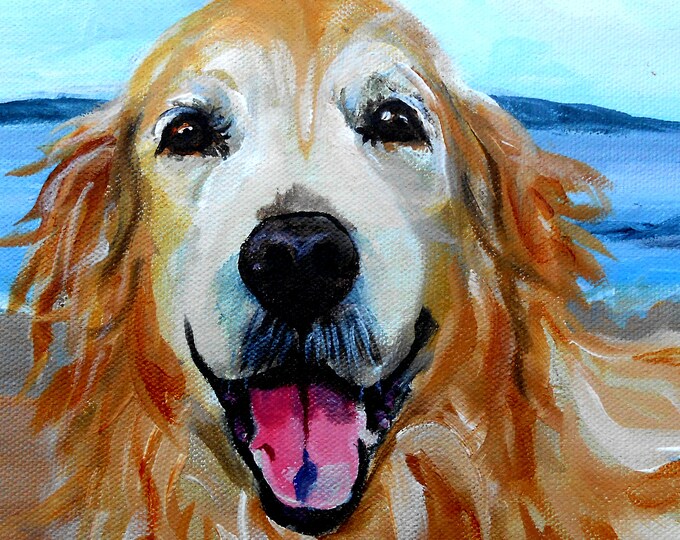 Oil Painting Pet Portrait Oil Painting, Custom from your Photographs, Golden Retriever Art, or any Breed, 11 x 14" Gift Certificate