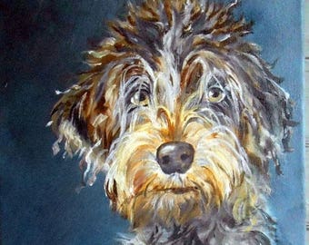 Custom Pet Portrait Painting, Original Fine Art Oils on Canvas Dog Portrait, Wire Haired Pointing Griffon or any breed