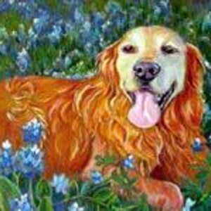 Golden Retriever Portrait, Genuine Traditional Oil Painting on Canvas Bild 10