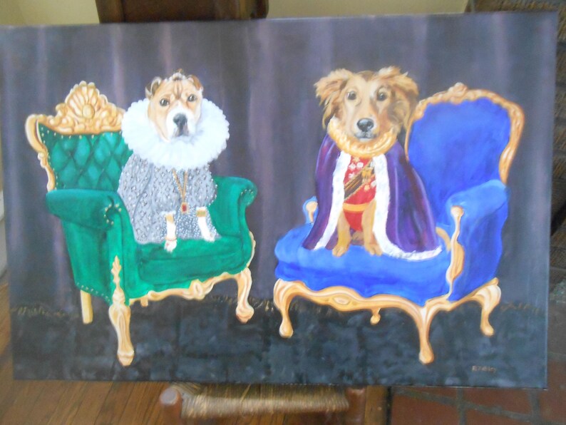 Golden Retriever Portrait, Genuine Traditional Oil Painting on Canvas Bild 9