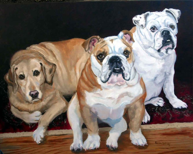Oil Painting Dog Family Pet Portraits by Artist Robin Zebley