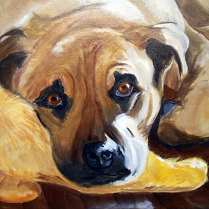 Custom Pet Portrait Oil Painting, Boxer Art or your dog's breed, Personalized Animal Art Painted artist Robin Zebley Brindle Profile image 4