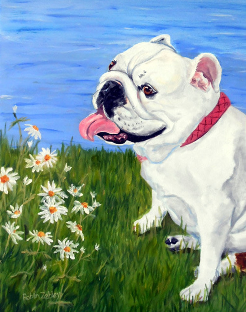 Old English Bulldog Drawing, by artist Robin Zebley, Colored Pencil or Oil Painting image 8