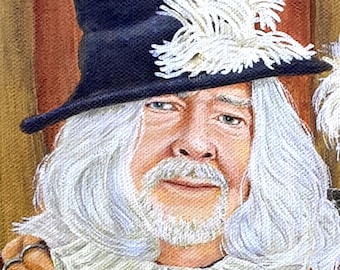 Handpainted Portrait Oil Painting Men in Costume Painted by Artist Robin Zebley on canvas, Period Dress