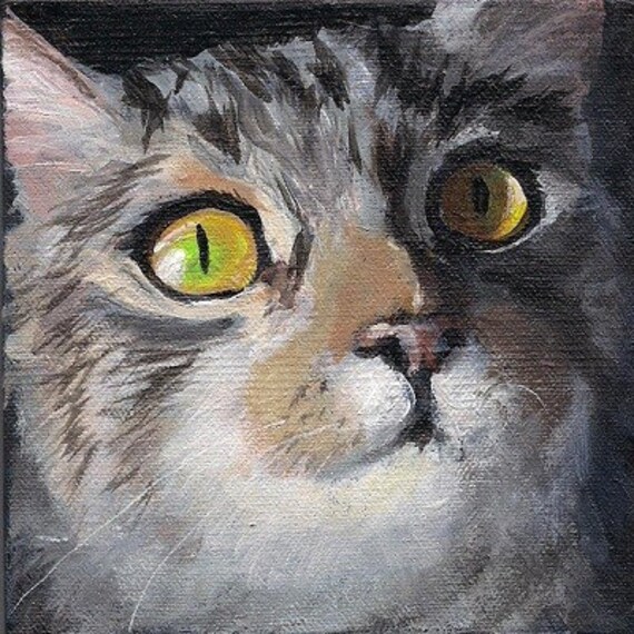 Items similar to Custom Cat Portrait, Oil Painting on Canvas, Custom
