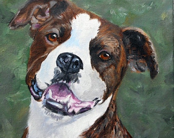 Boxer Dog Portrait, Painted by Dog Artist Robin Zebley, 11 x 14, Oils on Canvas or Board