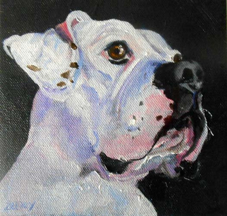 Custom Pet Portrait Oil Painting, Boxer Art or your dog's breed, Personalized Animal Art Painted artist Robin Zebley Brindle Profile image 2