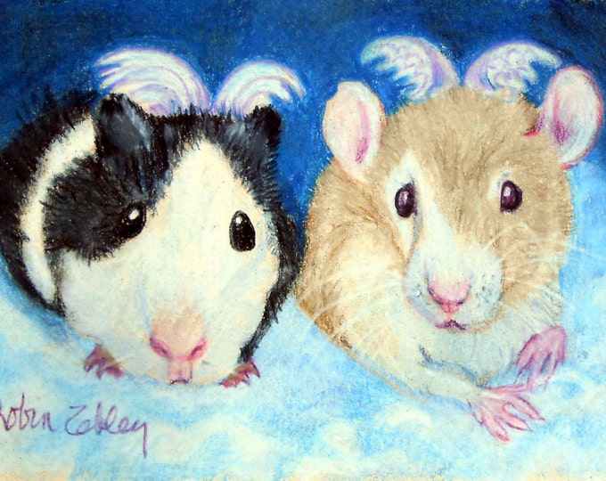 Guinea Pig and Pet Rat Art, Custom Portrait of Guinea Pig, Fancy Rats or any small pet, ferret, bird, reptile