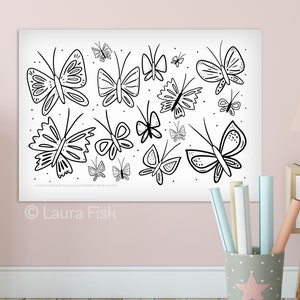 Giant Butterflies 24 x 36 kids coloring sheets huge large page poster childrens black and white oversized coloring book