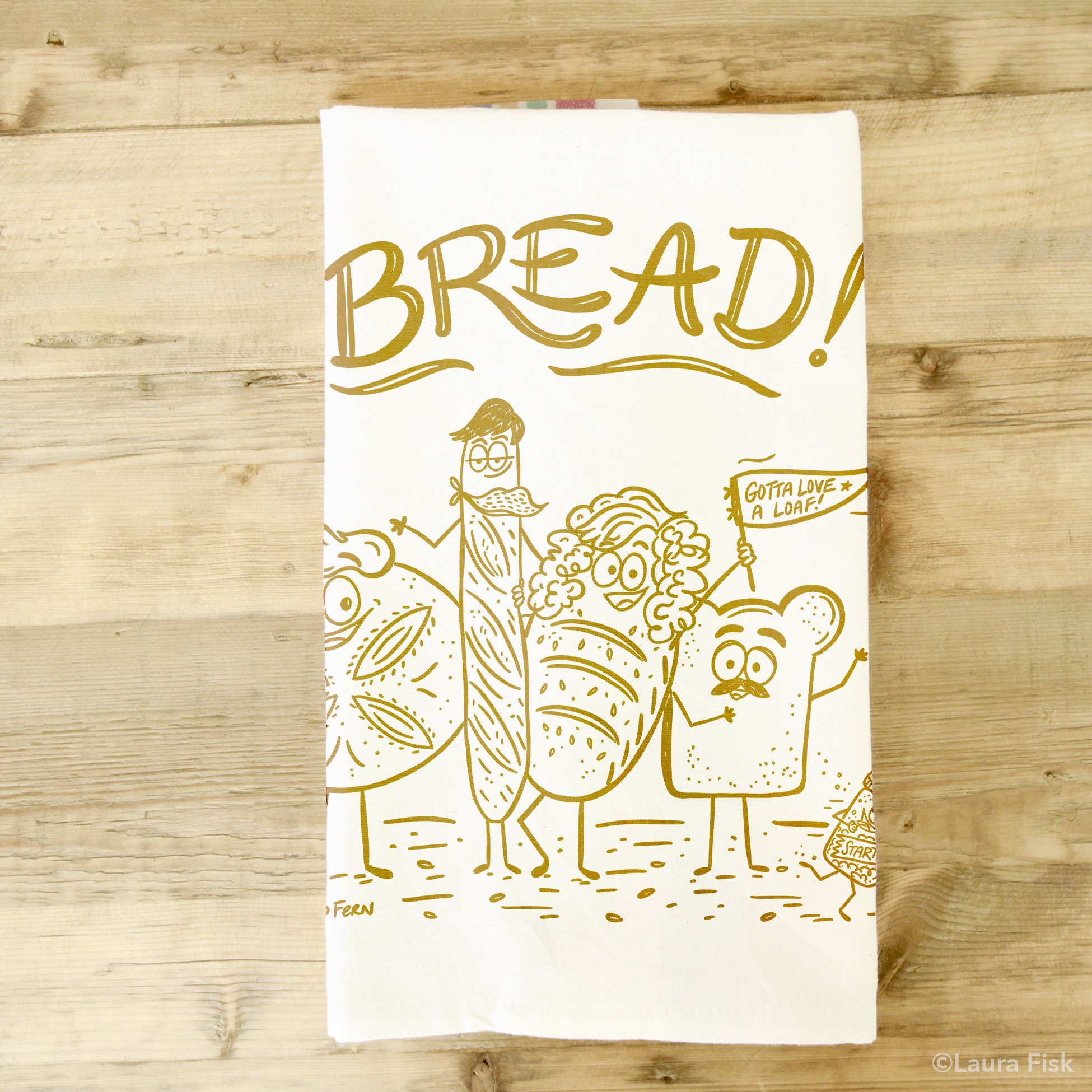 Bread Tea Towel Dish Towel Kitchen Towel Baking Baker bread Etsy