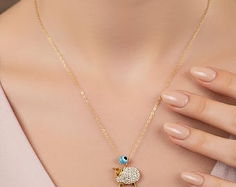 Gold Schaf Anhänger: Sterling Silber Lamm Anhänger, Bauernhof Schmuck