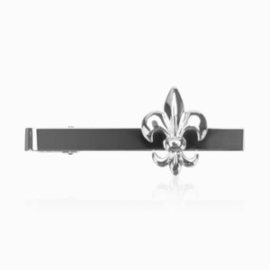 Pince à cravate en forme de fleur / vintage fleur de lys épingle à cravate florale pour homme / argent classique fleur mariage pince à cravate cadeau mariés, épingle à cravate
