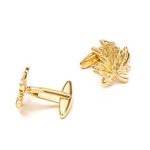Ahornblatt Manschettenknöpfe - Gold Metall Manschettenknöpfe, Messing Gold Blatt Ahorn Manschettenknöpfe, Luxus Blatt Manschettenknöpfe, Geschenk für Ihn, Geschenk für Männer