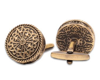 Grand Bronze Vintage Cufflinks| Mens Bronze Cuff links | Suit shirt Cufflink | Wedding Groom Cufflinks | Groomsmen Cufflinks, Mens Gift
