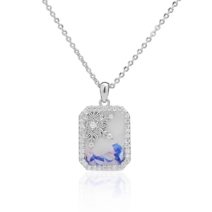 Collana fiocco di neve in argento: ciondolo natalizio in acciaio inossidabile