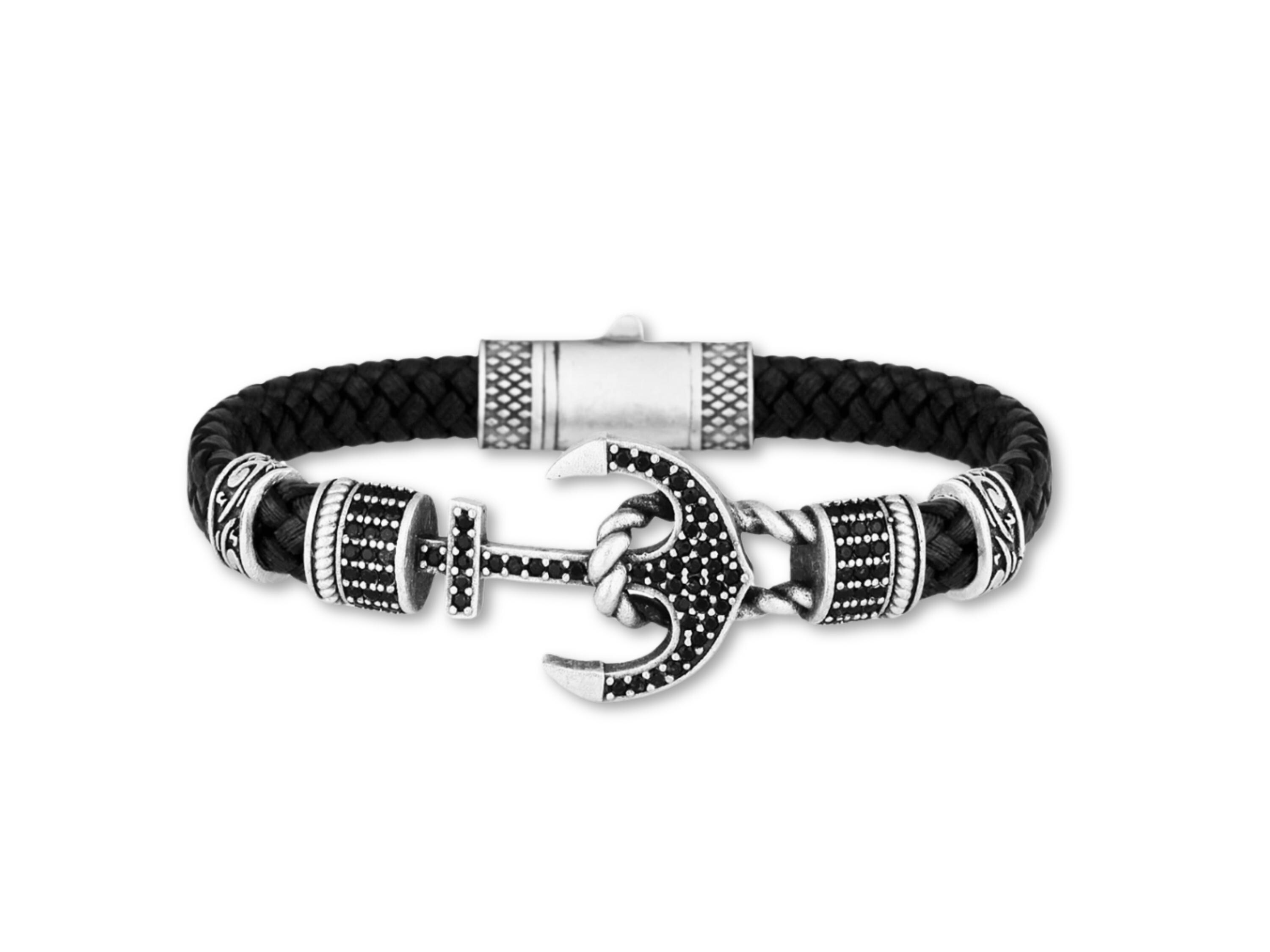 TYO Trendy Charm Woven Stainless Steel Magnet Rope Leather Anchor...