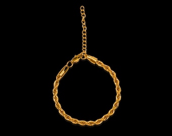 Bracciale a catena intrecciata: bracciale minimalista impilabile placcato oro 18k