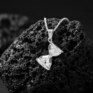 Handmade Hourglass Pendant Necklace: Stainless Steel Sand Timer Jewelry