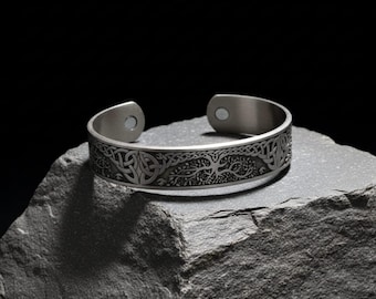 Celtic Tree of Life Bracelet: Norse Knot Stainless Steel Cuff - Etsy