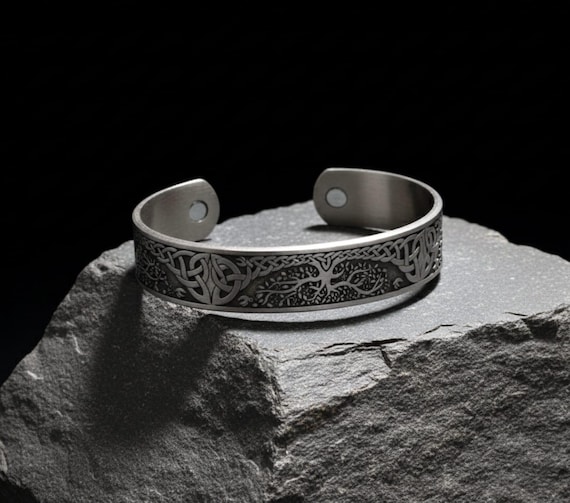 Celtic Tree of Life Bracelet: Norse Knot Stainless Steel Cuff - Etsy