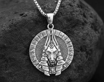 Collana con ciondolo Anubi in argento sterling: amuleto del dio egizio