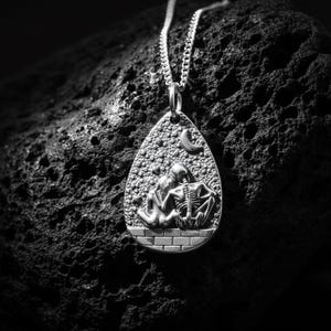 Skeleton Couple Necklace: Stainless Steel Gothic Soulmate Jewelry
