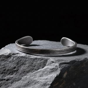 Minimalist Stainless Steel Cuff Bracelet Matte Modern Bangle Sleek Men’s Jewelry Gift Accessory