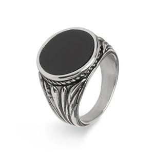 Black Onyx 925 Sterling Silver Signet Ring - Unisex for Men Black Onyx 925 Sterling Silver Signet Ring - Unisex for Men