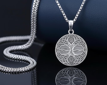 Sterling Silver Hecate Wheel Necklace: Strophalos Magic Amulet