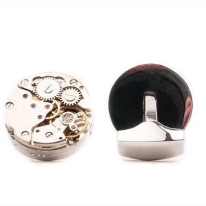 platinum watch mechanism cufflinks mechanical gear cuff links for men wedding suit cufflinks groom gift steampunk watch cufflinks.jpg