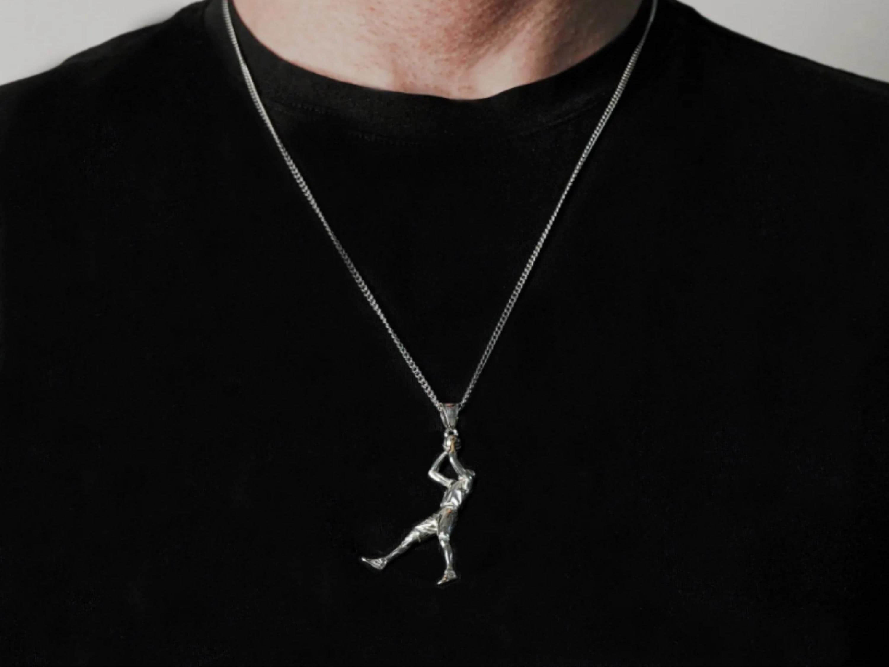 Collana Con Ciondolo Giocatore Di Basket In Acciaio Inossidabile - Gioiello Per Donne E Amanti Dello Sport, Regalo Eventi Sportivi - 3