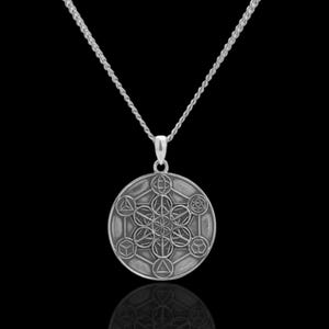 Metatron Cube Necklace - Archangel Sacred Geometric Symbol Pendant - Seed of Life Spiritual Meditation, Yoga Lover Jewelry.