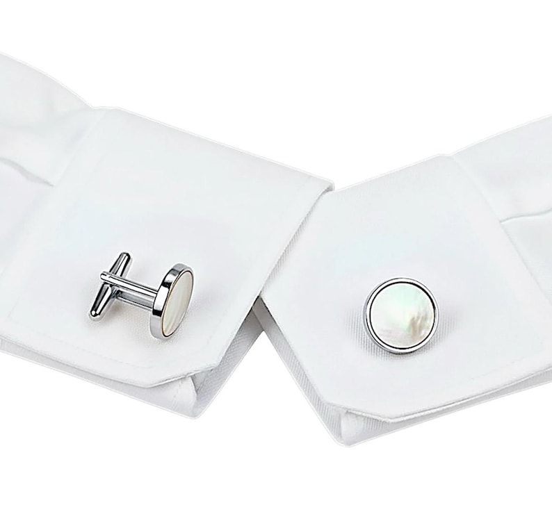 silver pearl cufflinks