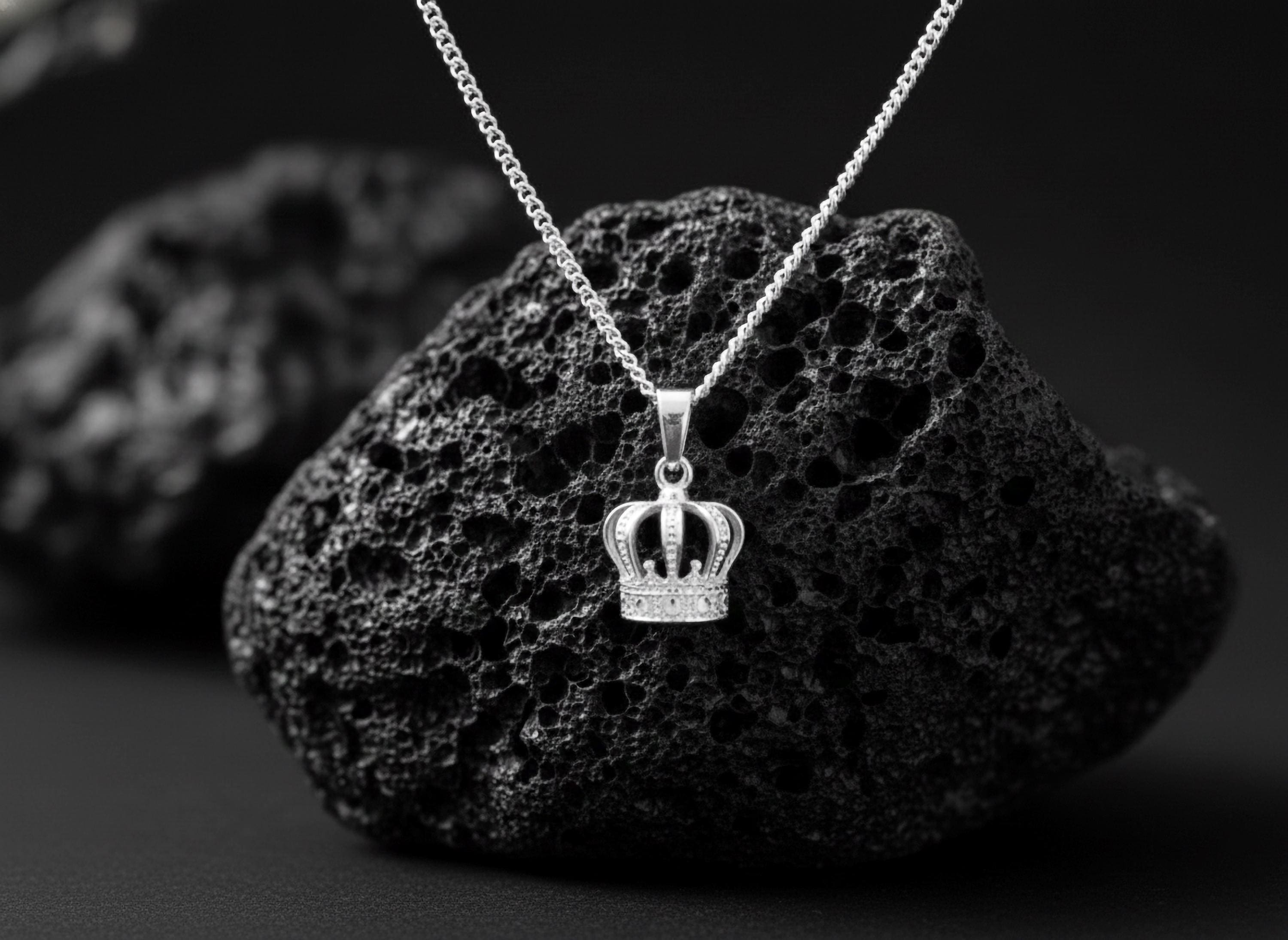 Collana Con Corona In Argento, Collana Con Corona Reale, Collana - Foto 3