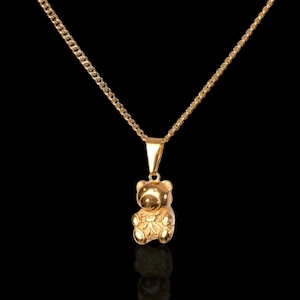 Tiny Teddy Bear Necklace | Gold Mama Bear Pendant | Dainty Bear Lovers Minimalist Charm Jewelry| Teddy Bear Choker for Unisex