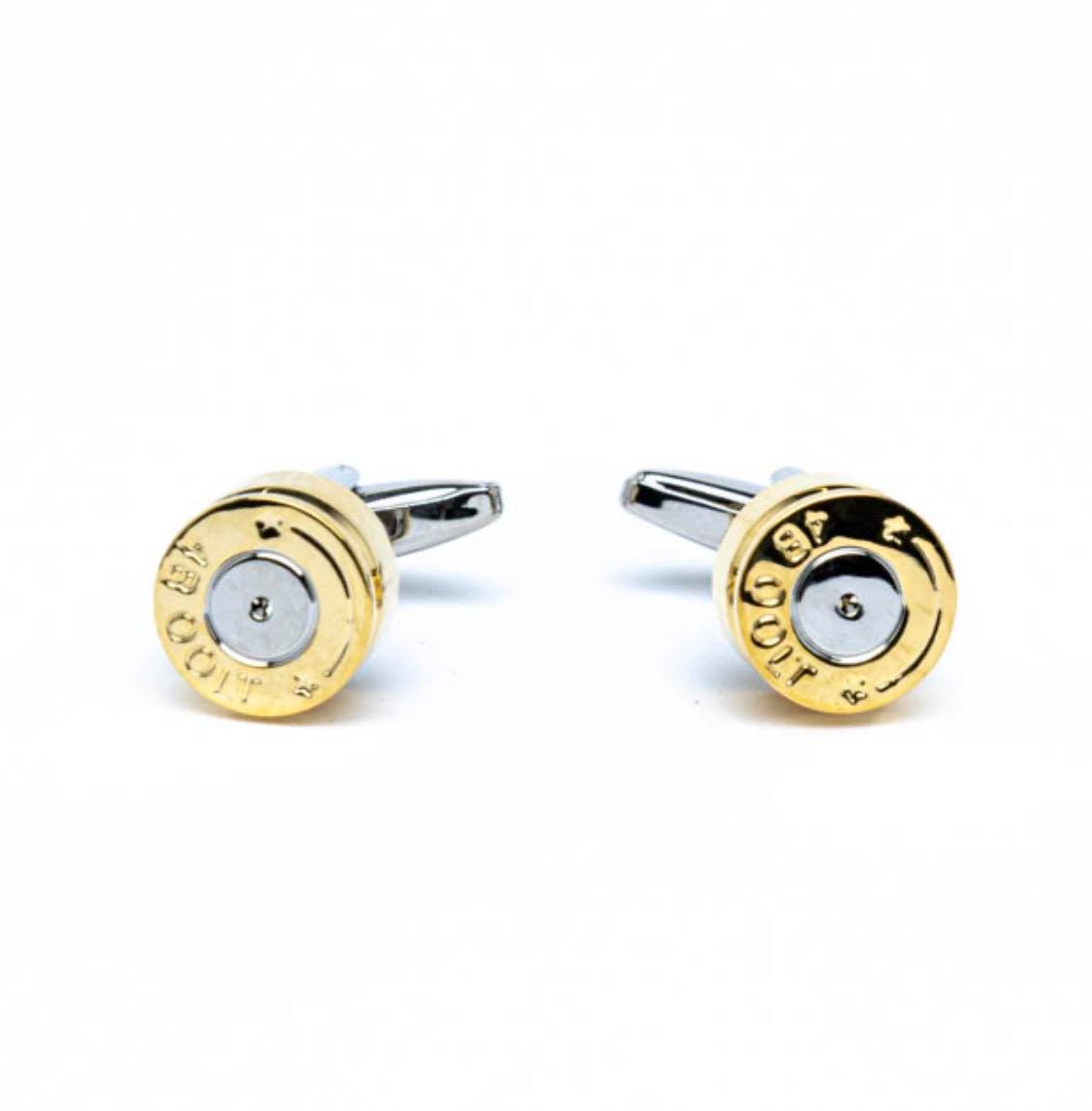 真鍮色ショットガンシェルカフスボタン Kiola Designs Brass Toned Shotgun Shell Cuffli 並行輸入品 ラウンドシェルカフリンクス⁄カフスボタン(化粧箱付き)(小物・雑貨