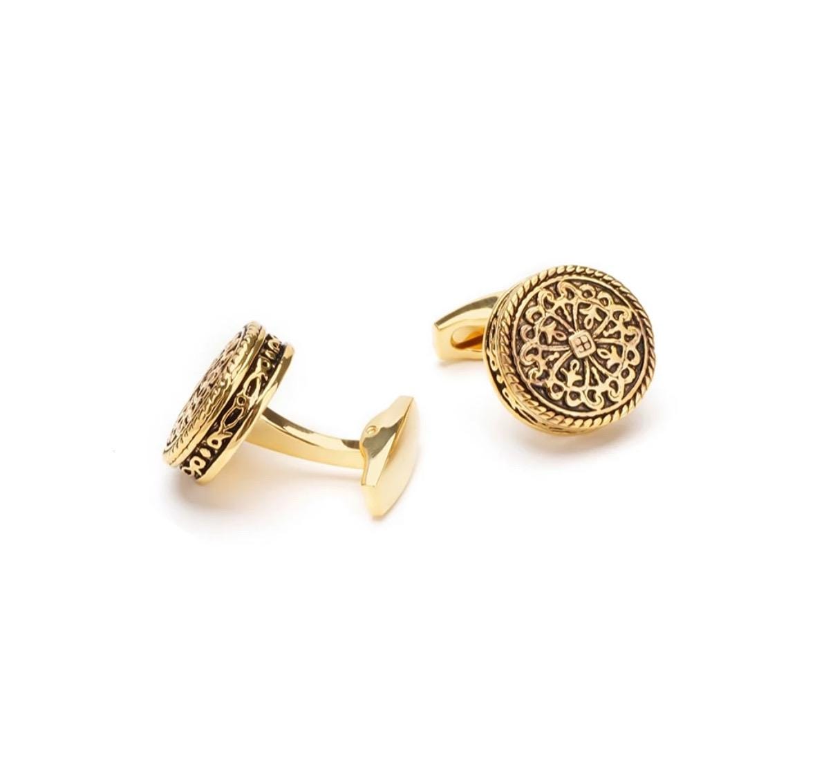 ゴールド　カフリンクス　ヴィンテージ Vintage cufflinks - Etsy 日本