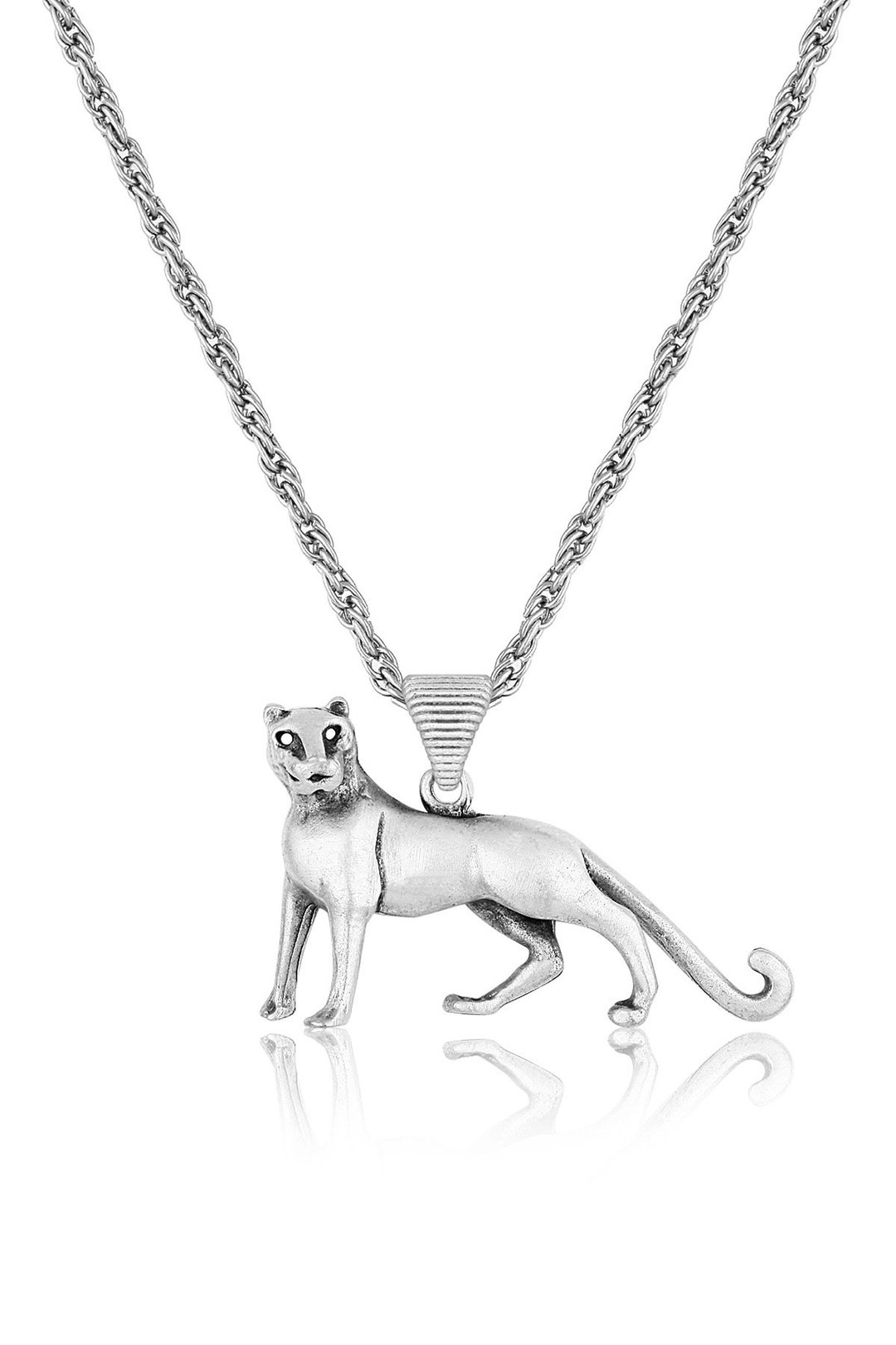 Silver Panther Necklace Leopard Tiger Jaguar Cheetah Big Cat Spirit