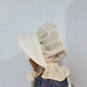 Cream Pioneer Bonnet for 18 Inch Dolls Like American Girl