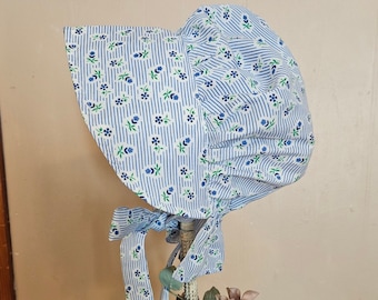 Blue and White Pioneer Bonnet for Girls