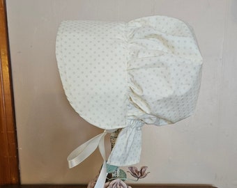 Green and Cream Pioneer Bonnet for Girls