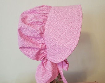 Pink Calico Pioneer Bonnet