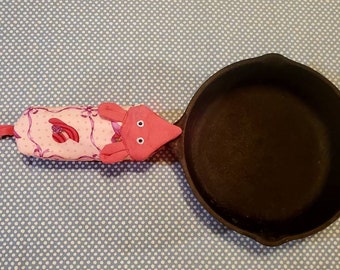 Pink and Purple Hats Handle Potholder for Cast Iron Pans