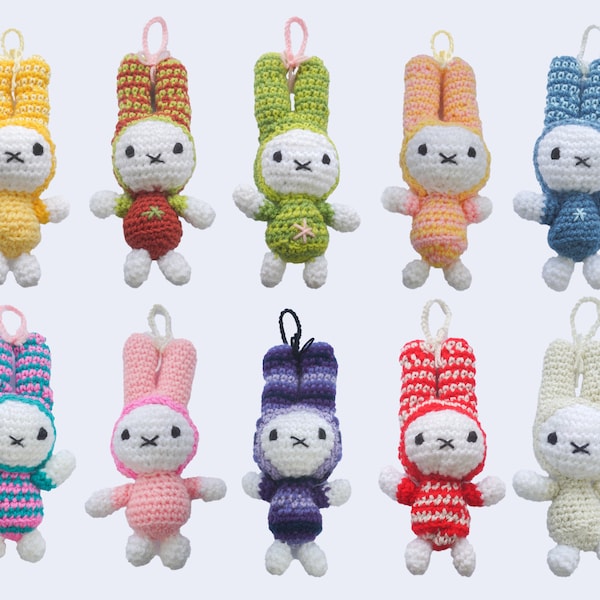 Miffy Inspired Keychain Crocheted