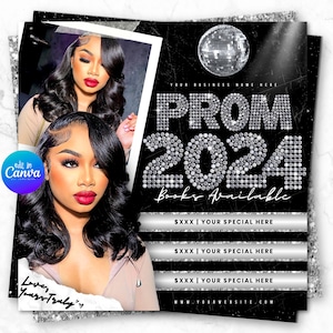Prom Flyer, Prom Booking Flyer, Prom Hairstylist Nails Lashes Makeup MUA Flyer Braids, Prom Special Flyer, Prom Makeup Flyer, Book Now Flyer