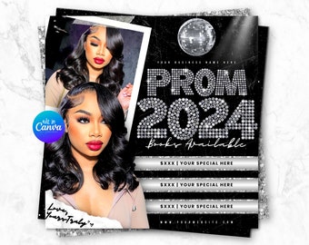 Prom Flyer, Prom Booking Flyer, Prom Hairstylist Nails Lashes Makeup MUA Flyer Braids, Prom Special Flyer, Prom Makeup Flyer, Book Now Flyer