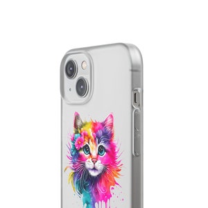 Coque Souple et Flexible Motif Chat Artistique art abstrait, Protégez Votre Téléphone avec Style, Protection Résistante avec Style Unique, image 2