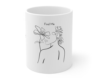 Taza de café minimalista, taza de regalo minimalista, taza de regalo de novia, taza de regalo de novio, taza de cerámica, blanco, 11 oz.