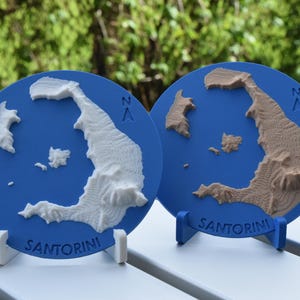 Santorini Griechenland 3D Topographisches Modell